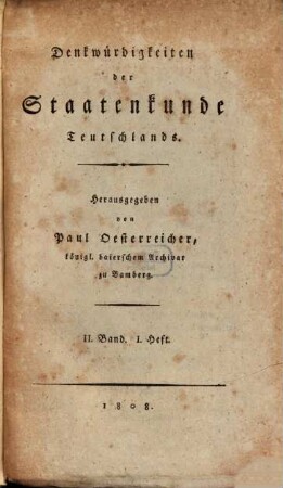 Denkwuerdigkeiten der Staatenkunde Teutschlands, 2,1