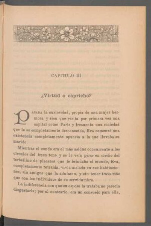 Capítulo III - ¿Virtud o capricho?