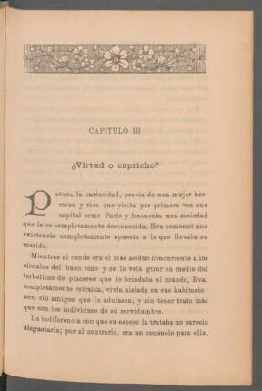 Capítulo III - ¿Virtud o capricho?