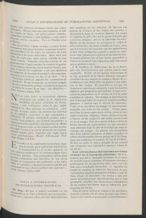 Notas e informaciones de publicaciones científicas