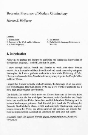 27-35, Beccaria, Precursor of Modern Criminology
