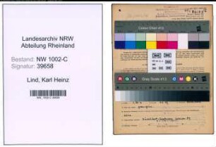 Entnazifizierung Karl Heinz Lind, geb. 13.10.1912 (Kaufmann)