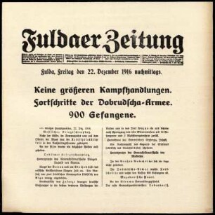 Ausgabe vom Freitag, den 22. Dezember 1916.