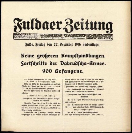Ausgabe vom Freitag, den 22. Dezember 1916.