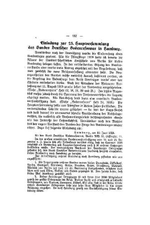 Einladung zur 25. Hauptversammlung des Bundes Deutscher Bodenreformer in Hamburg