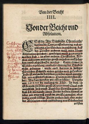IIII. Von der Beicht und Absolution.