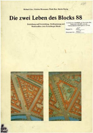 Gutachten-Broschüre: Baugeschichte Block 88