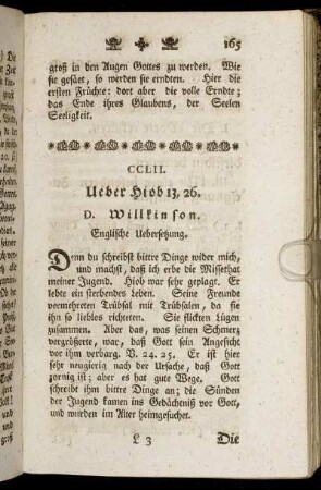 CCLII. Ueber Hiob 13, 26.