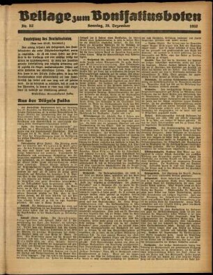 Zweite Ausgabe vom Sonntag, den 25. Dezember 1932.