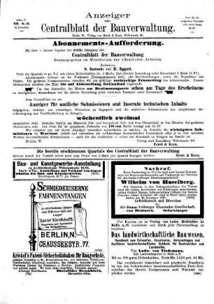 Anzeiger zum Zentralblatt der Bauverwaltung, No. 52
