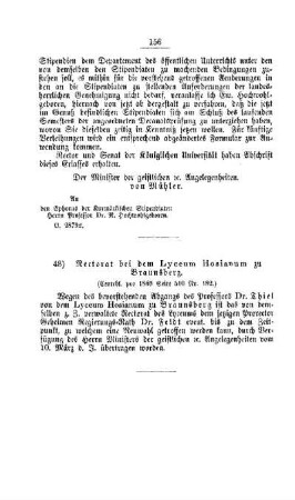 Rectorat bei dem Lyceum Hosianum zu Braunsberg : [II. Akademien und Universitäten]