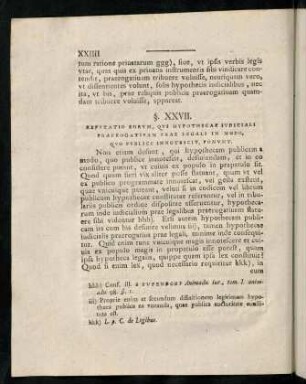 XXIIII-XXXI, § XXVII - XXXIII