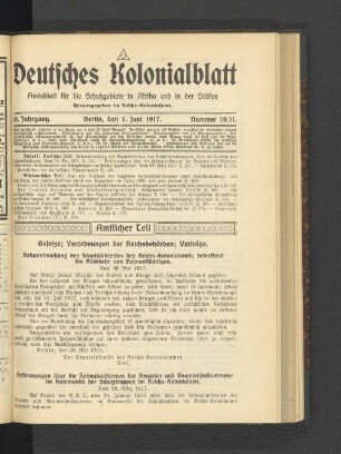 28. Jahrgang, 01. Juni 1917, Nummer 10/11