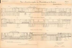 Um- und Erweiterungsbau der Kesselschleuse, Emden: Schnitte durch den Kessel 1:100