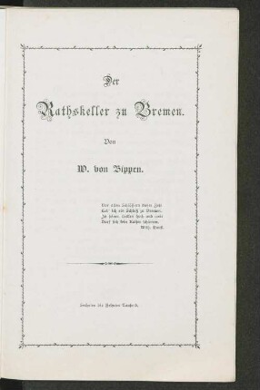 Der Rathskeller zu Bremen