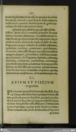 CI. Avium Et Piscium cognatio