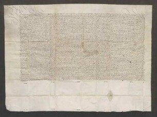 Schuldbrief des Bischofs Ludwig von Speyer gegenüber Wolf von Dalbergs Witwe Gertrud Greiffenclau von Vollrads über 3000 Gulden zu 5 Prozent.