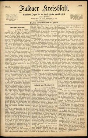 Ausgabe vom Samstag, den 19. Januar 1878.