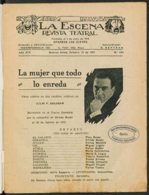 La mujer que todo lo enreda : pieza cómica en dos cuadros