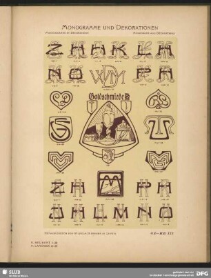 Dekorationen [Allgemein], Embleme [Goldschmiede], Alliance-Monogramme