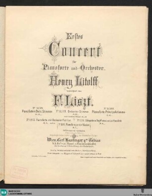 Erstes Concert für Pianoforte und Orchester