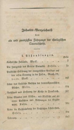 729-731 Inhaltsverzeichnis