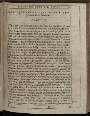 Caput IX. Plerisque Aliis Testimoniis Comprobatur Petri Primatum.