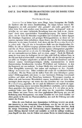 Kap. II. Das Wesen Des Dramatischen Und Die Innere Form Des Dramas