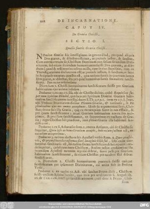 Sectio I. Qualis fuerit Gratia Christi.