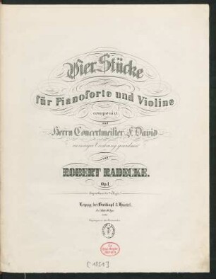 Vier Stücke für Pianoforte und Violine : op. 1
