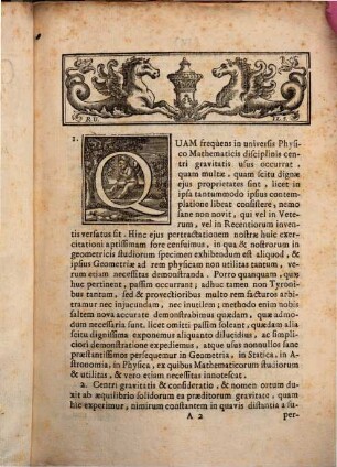 De centro gravitatis dissertatio : Accedit disquisitio in centrum magnitudinis