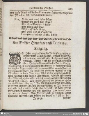 Am Dritten Sonntage nach Trinitatis