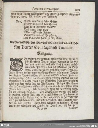 Am Dritten Sonntage nach Trinitatis