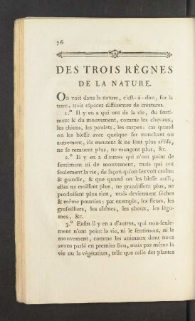 Des trois Règne de la Nature.