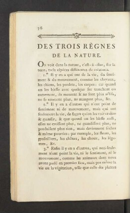 Des trois Règne de la Nature.