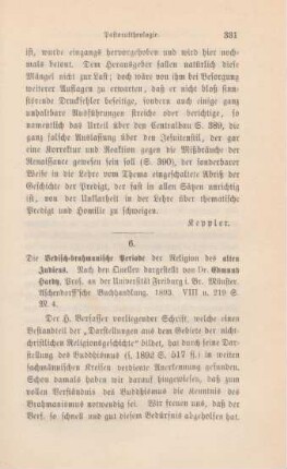 331-335 [Rezension] Hardy, Edmund, Die vedisch-brahmanische Periode der Religion des alten Indiens