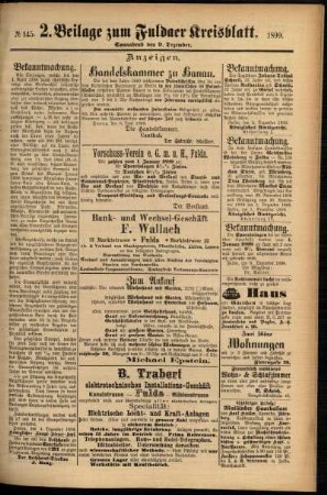 Dritte Ausgabe vom Samstag, den 09. Dezember 1899.