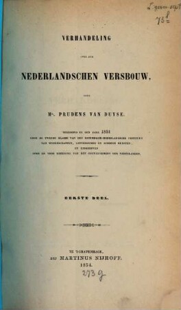 Verhandeling over den Nederlandschen Versbouw, 1