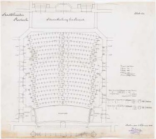 Stadttheater, Rostock Ausführungsprojekt: Bestuhlungsplan Parkett