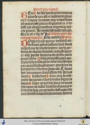 Benedictio pere et baculi peregrinantium.