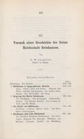 III. Versuch einer Geschichte der freien Reichsstadt Gelnhausen.