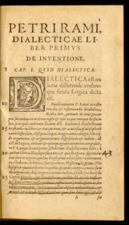 Petri Rami Dialecticae Liber Primus De Inventione.