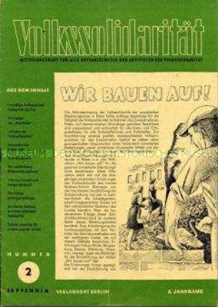 Mitteilungsblatt für Funktionäre der Volkssolidarität u.a.zur "Woche der Volkssolidarität" 1949