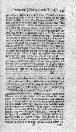 Notae et emendationes in Theocritum.