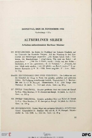 Altberliner Silber (Nr. 253-497)