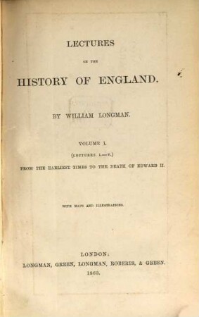 Lectures on the history of England. 1