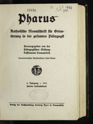6: Pharus - 6.1915, Halbjahrband 2