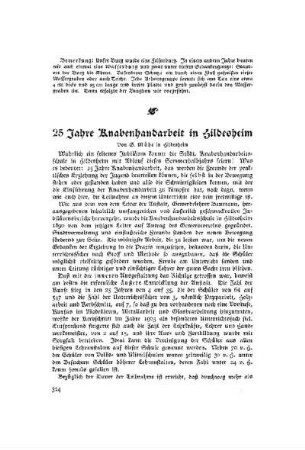 25 Jahre Knabenhandarbeit in Hildesheim