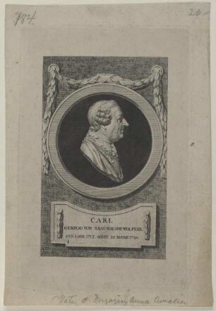Bildnis des Carl. Herzog von Braunschw. Wolfenb.