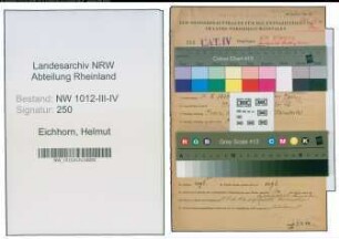 Entnazifizierung Helmut Eichhorn , geb. 19.05.1909 (Arbeiter)